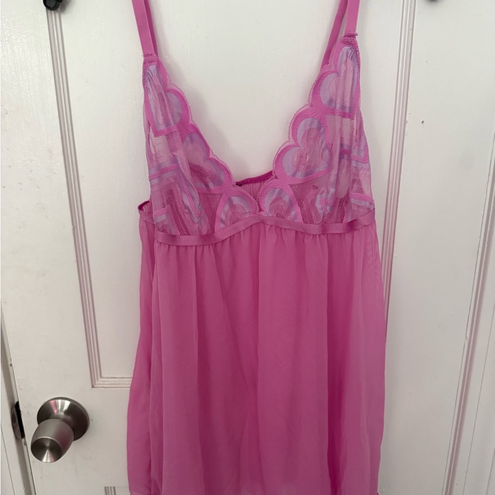 Adore Me Fuchsia Lace Chemise NWOT
